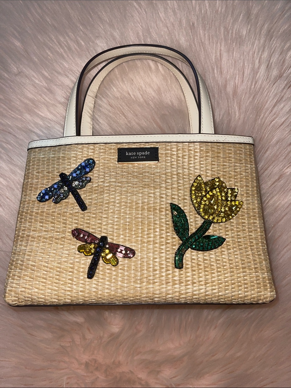 Kate Spade Embellished Straw Tote